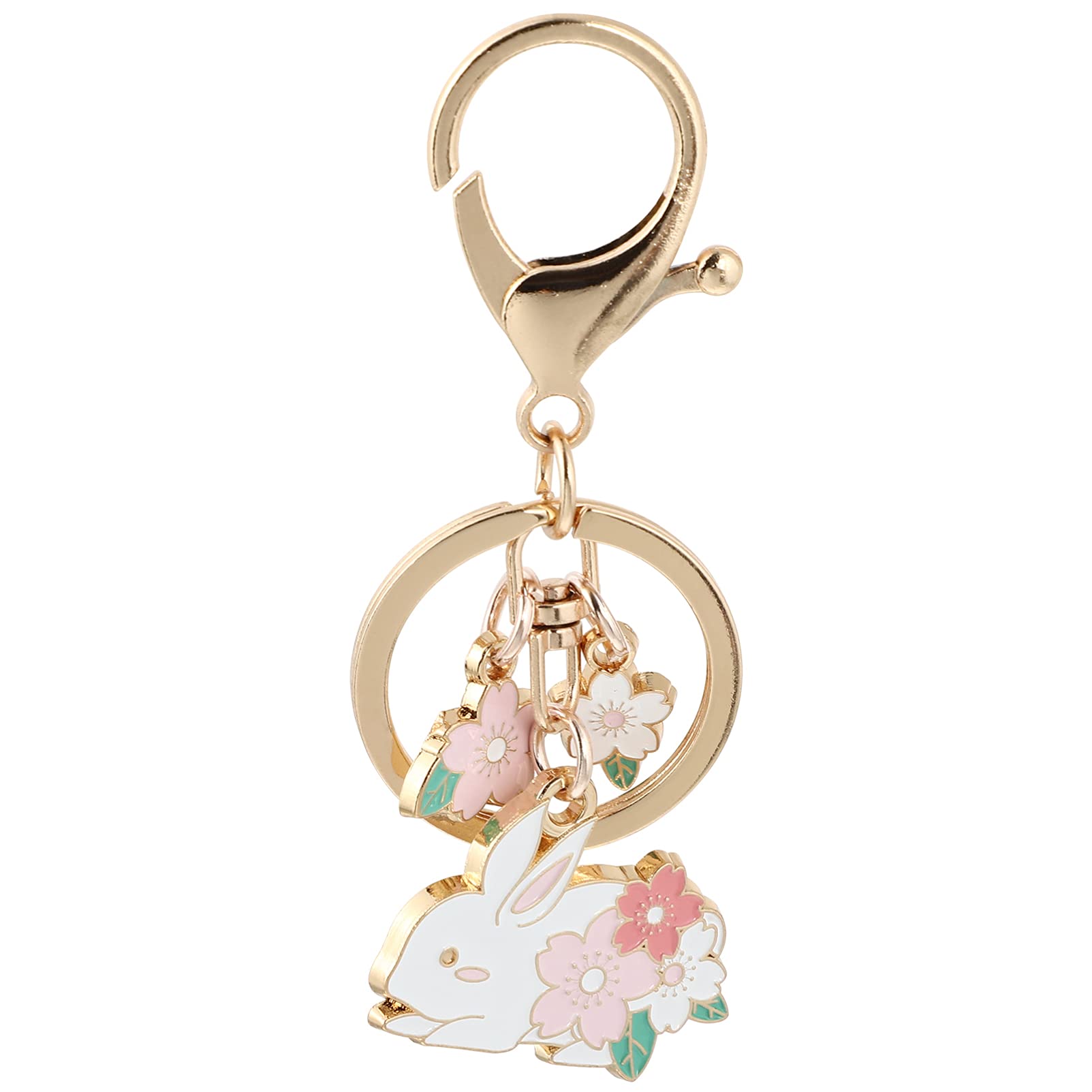 NUOBESTY Good Luck Keychain Japanese Beckoning Rabbit Cat Keyring Good Fortune Fengshui Keychain Pendant Mascot Charm for Backpack Phone Decor