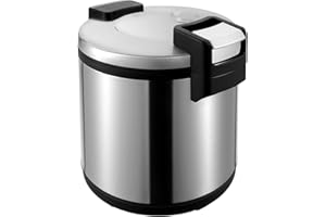 HINLIADA 19L/20QT Commercial Rice Warmer, 110V 100W Non-stick Inner Pot Electric Rice Warmer with Rice Scoop, Restaurant Stainless Steel Rice Warmer with Dual Temperature Control, Warm Function Only