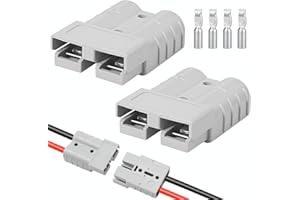 Mindow 6 Pcs 50A-600V Battery Quick Connect/Disconnect, Compatible with Anderson Connector, 8-12 AWG Quick Jumper Cable Plug Connector Kit for Car/RV/Truck/Forklift Rescue Winch Trailer, Traction