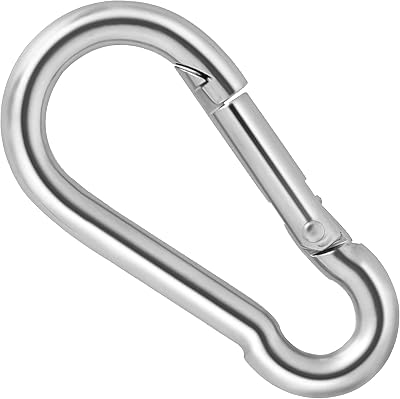 SS8 Carabiner 12x140mm Heavy Duty Steel Clip Hook Climbing Gym Swing Gear (2pcs)