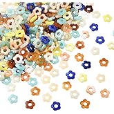SOFPLATE 300Pcs Acrylic Hollow Flower Beads Flower Acrylic Beads Frame 14mm Mini Random Mix Gradient Color Floral Pony Loose Spacers for Jewelry Making Necklace Earrings Bracelet Pendants DIY Crafts
