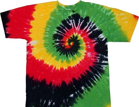 green and red tie dye shirt