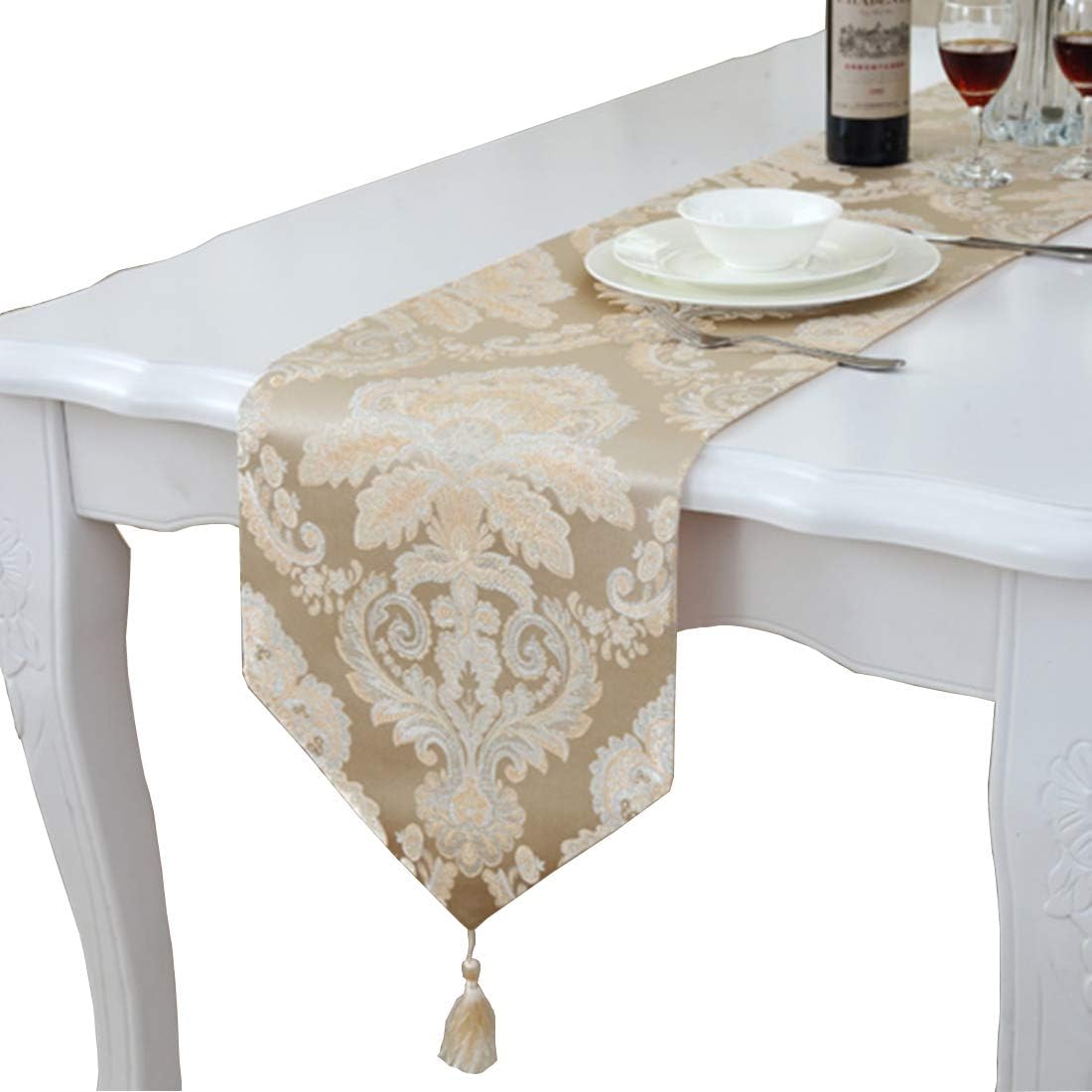 Best gold damask table runner