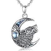 Vito 925 Sterling Silver Viking Necklace for Women Men, Viking Dragon/Wolf/Horse/Tree of Life Pendant Norse Amulet Nordic Jewelry for Men