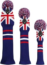 Scott Edward Knitted Golf Head Covers 3Pcs Driver Fairway Hybrid UK Flag view 2