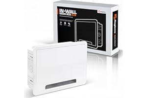 ROGIERRA in-Wall Media Box - TV Cable Management Kit, Structured Media Enclosuree, Home Theater Box, Compatible with Roku, Apple TV, Samsung One Connect Mini - WiFi Friendly, Dual Purpos, White-9"