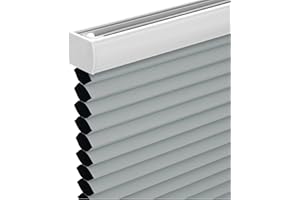 Changshade Cordless Blackout Cellular Shade, Honeycomb Shade with The Diameter of 1.5 inch Honeycombs, Room Darkening Pleated Window Shade for Bedroom, Children Room, 34 inches Wide, Grey CEL34GY72C