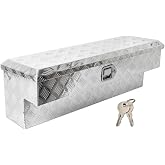 moafaye 36 Inch Side Mount Truck Tool Boxes, 5 Bar Tread Aluminum, Silver | 36"&times;7"&times;12", with Lock &amp; Keys, Heavy Duty Waterproof Tool box, for Vans, Trailers, RVS，Trucks