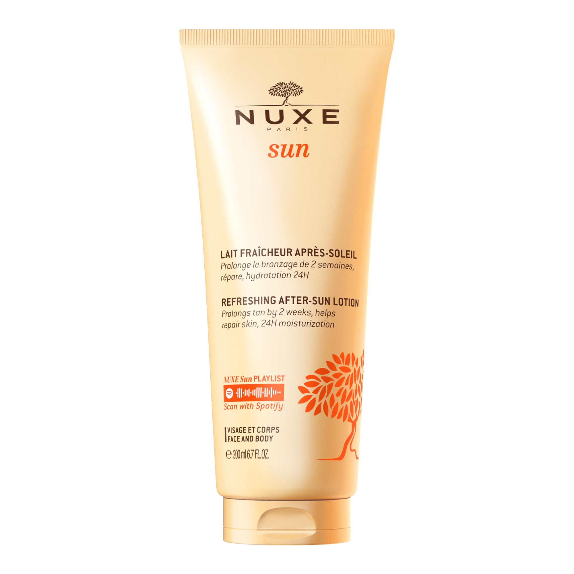 Nuxe Sun Refreshing After-Sun Lotion 200ml, Soothing After-Sun Moisturiser, Repairs & Hydrates Skin After Exposure, Prolongs Tan for Up to 2 Weeks, Vegan Formula