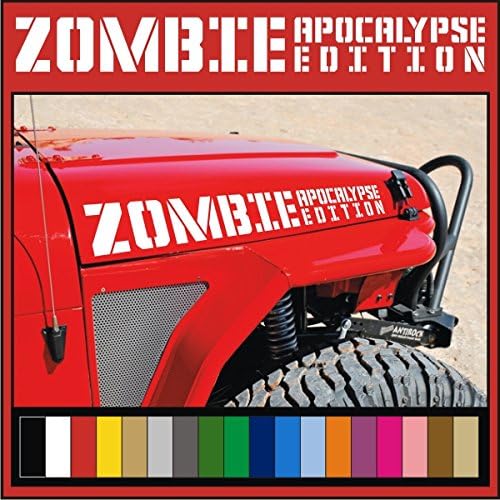 Zombie Apocalypse Edition Jeep Hood Decals | Stickers | Wrangler Rubicon 4x4 CJ TJ YK JK XJ