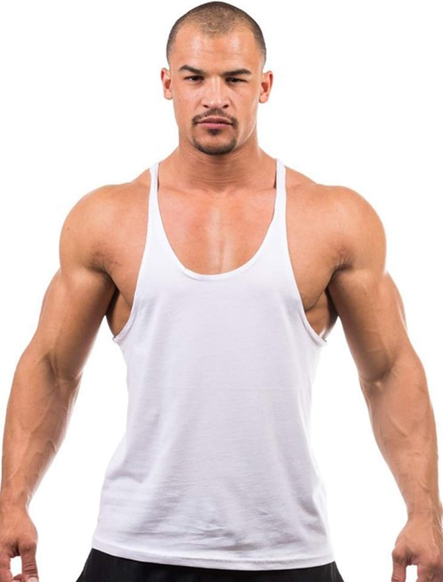 DK ACTIVE WEAR Men’s Gym Vest Bodybuilding Muscle Y Back Stringer/Racerback Vest