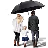TEASTAR Big Umbrella Large Golf Umbrella 60 Inch Automatic Open Extra Large Windproof Umbrella Waterproof Sun Rain Protection Stick Umbrellas Teflon Rain Repellant