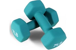 Fitvids Neoprene Dumbbell Hand Weights, Anti-Slip, Anti-roll, Hex Shape Colorful, Pair or Set with Stand