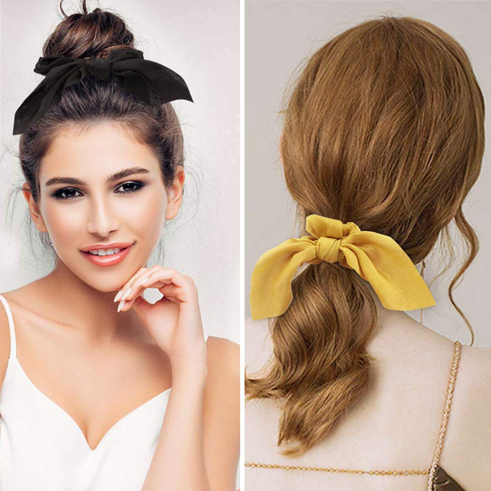 Headbands for Women Twist Bow Wired Scarf Hair Scarf Accessory Hair Band Vintage Flower Headband Printed Head Scarf Elastic Hairband Bandana Boho Hairbands Hair Accessories, 10PCS