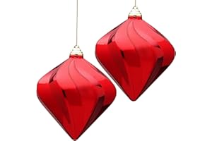 DILATATA 2 Pcs 6.7" Large Christmas Ball Ornaments,Shatterproof Diamond Ornaments Christmas Tree Decorations Red Christmas Big Ornaments Hanging Ball for Holiday Christmas Decorations