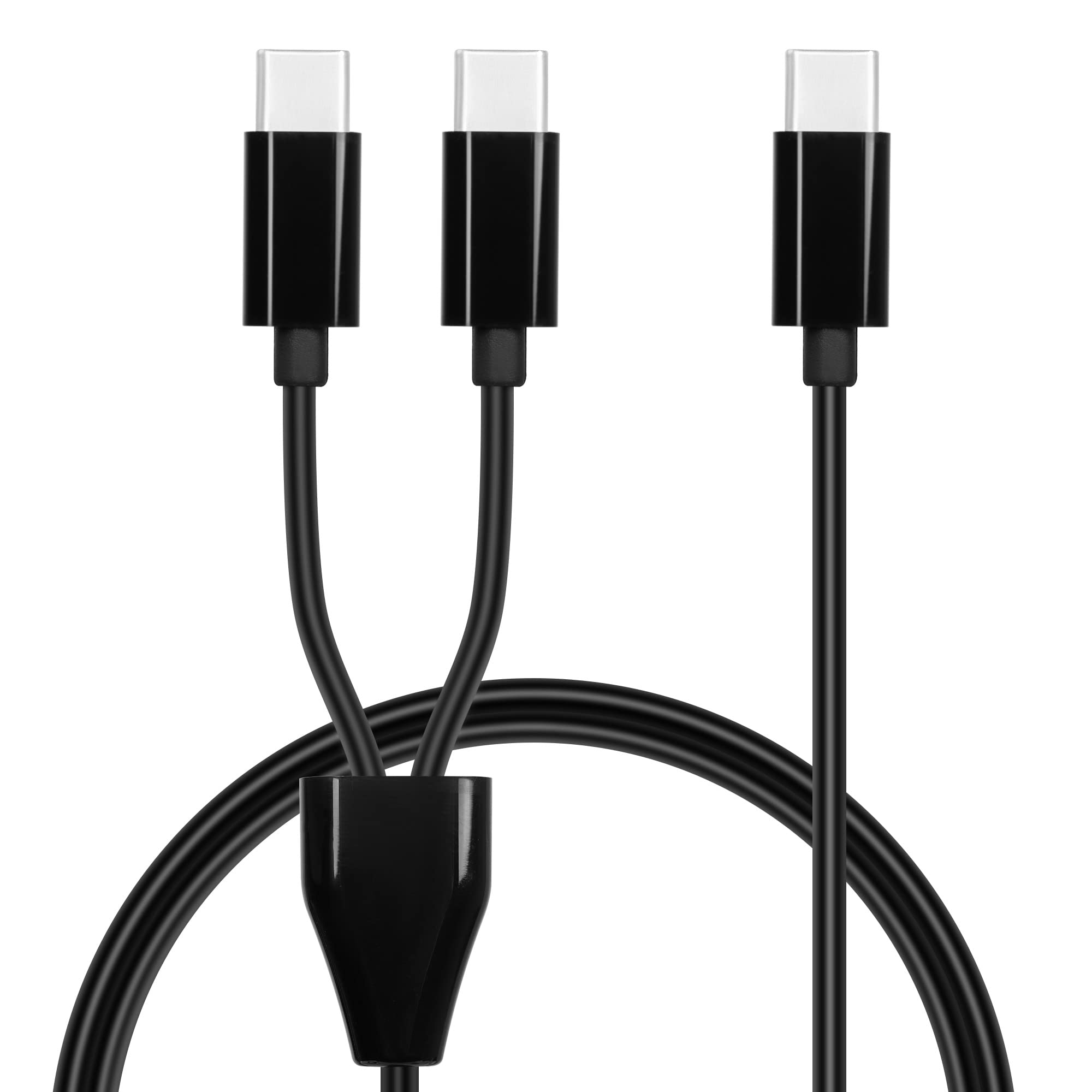 GELRHONR USB C Multi Charging Cable, 2 in 1 Type-C Charge Cable, Compatible with Mobile and More (Black-1m-2 USB C)
