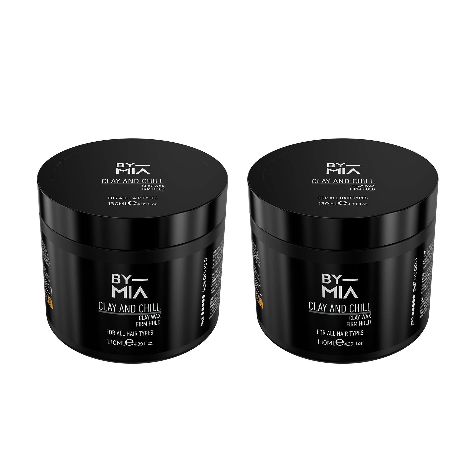 BY MIA Clay and Chill Wax 130ml (2 Pack) | Hair Styling Clay for Men | Matte Look | Firm Hold