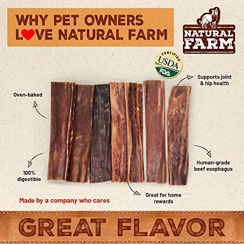 Natural Farm 5-Inch Flat Gullet Sticks (20-Pack) | Human-Grade Beef | 100% Natural | One Ingredient | Grass-Fed Beef | Dog Treats | Grain-Free | Fully Digestible | Small, Medium, Large Dogs - Thumbnail 3