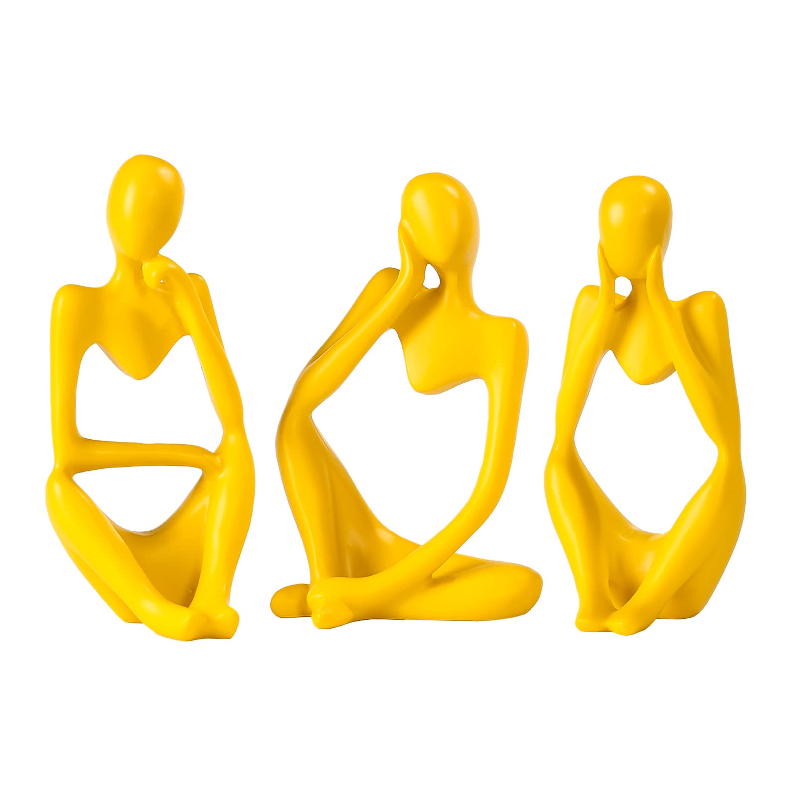 Photo 1 of BMLCGJ Thinker Statue Gold Decor Abstract Art Sculpture, Golden Resin Collectible Figurines for Home Living Room Office Shelf Decoration,Great Gifts Ideas (Yellow)