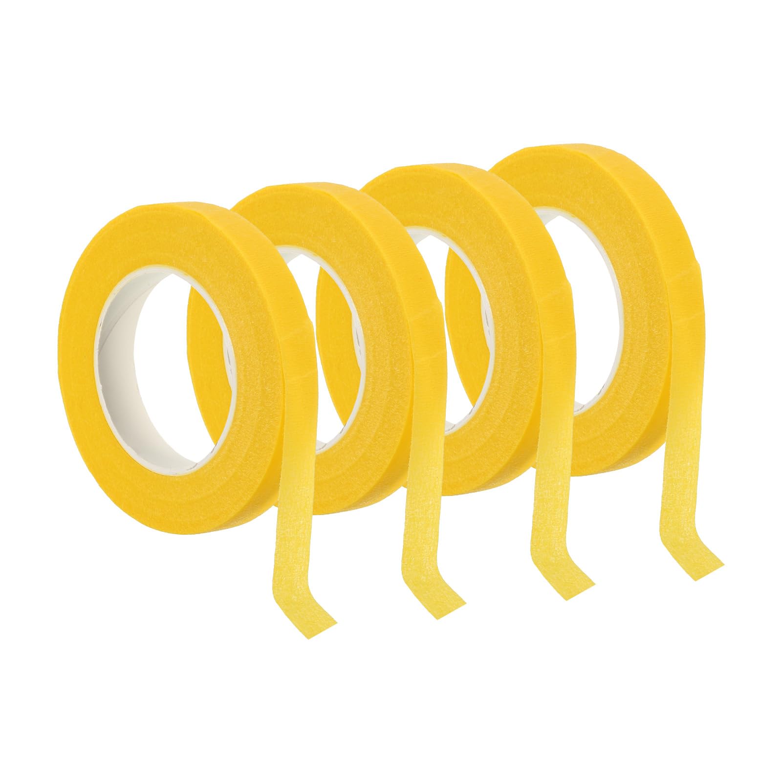 PATIKIL 30 Yard Floral Tapes, 4 Roll Florist Tape Crepe Paper Flowers Bouquets Tapes Waterproof for Flower Stem Wrapping, Yellow (27 Meters)