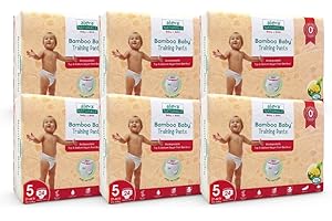 Aleva Naturals Hypoallergenic Bamboo Baby Training Pants, Ultra Soft, Sensitive Skin Friendly, Biodegradable, Disposable - Si