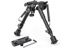 Feyachi Carbon Fiber Tactical Rifle Bipod 6"-9" Adjustable with Picatinny/Mlock Adapter