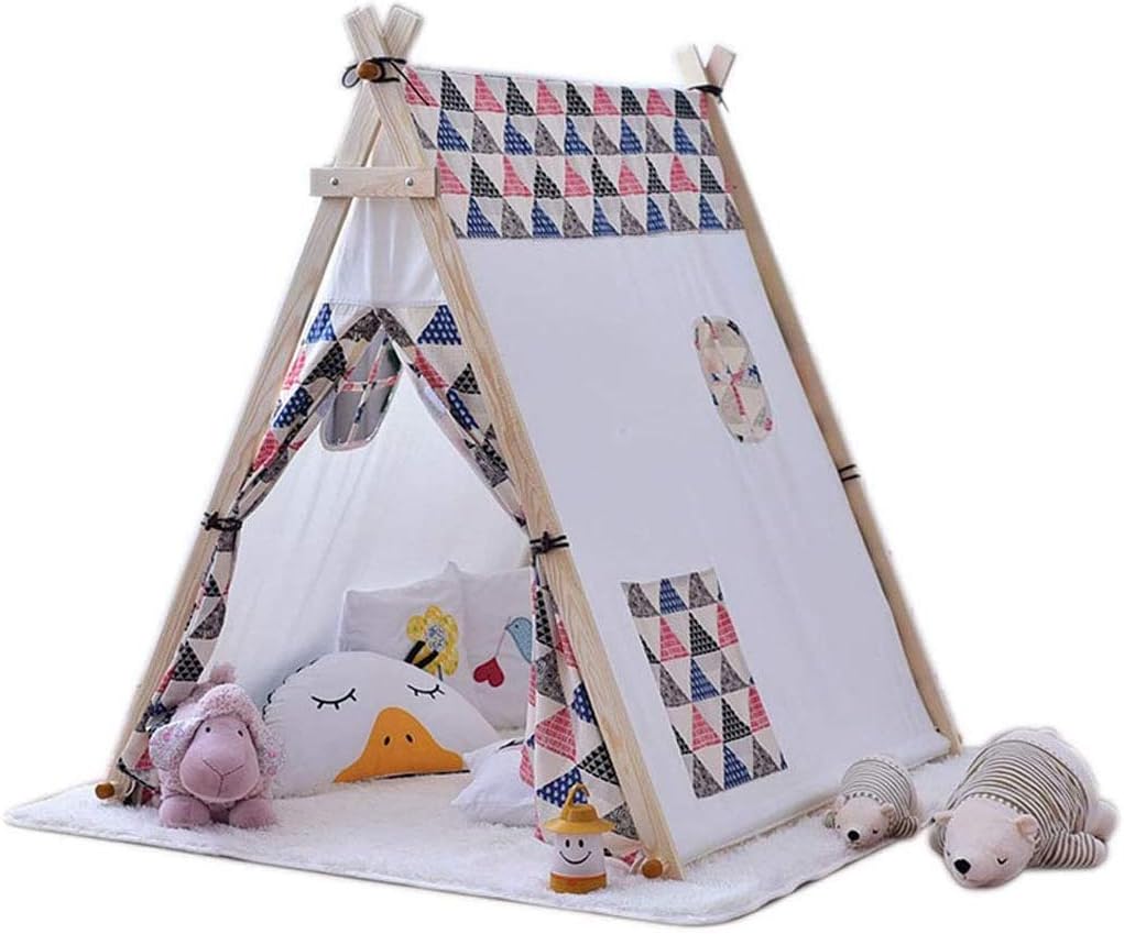 DLJAC Sturdy Baby Game Tent, Indoor Toddler Play Tent with Large Space, Princess Castle with Wooden Frame for Boys and Girls Perfect Kid’s Gift
