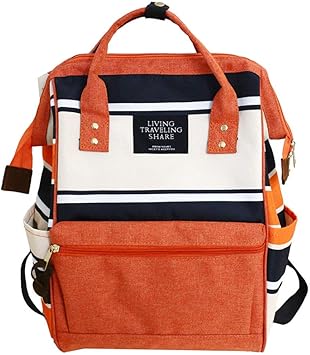 orange canvas backpack