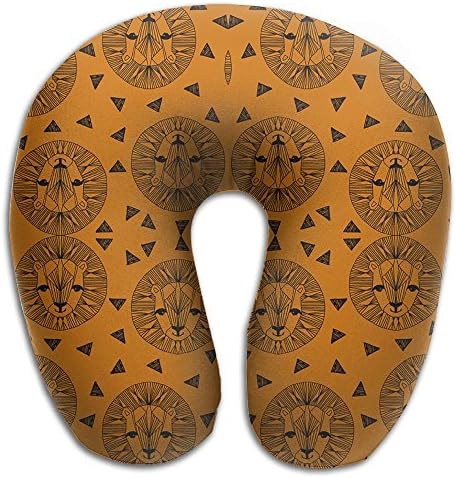 Lion Face - Rust Memory Foam Travel Neck Pillow U Shaped Travel Neck Support Cushion