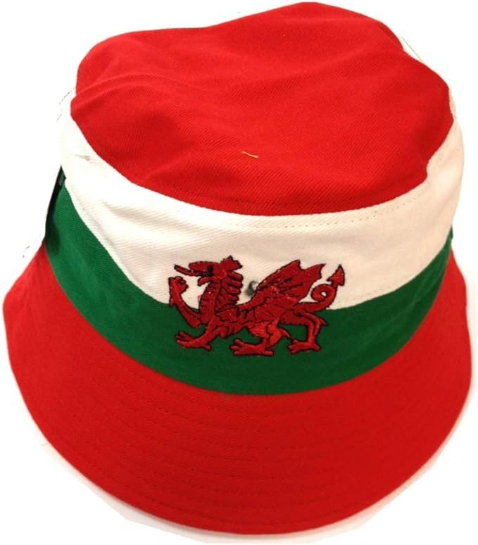 Wales Flag Embroidered Dragon Beach Bucket Hat [wa167] Amazon.co.uk