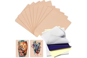 JCONLY Tattoo Practice Skins with Transfer Paper - 35Pcs Fake Skin and Stencil Paper Kit Includes 25Pcs Tattoo Paper and 10Pcs Double Sided Practice Skins
