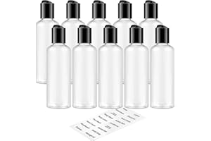 TUZAZO 10 Pack 3.4 oz Clear Travel Bottles for Toiletries TSA Approved Leakproof Travel Size Containers Empty Small Plastic Shampoo Lotion Bottles with Labels