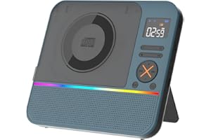CD Player Portable, MONODEAL HiFi Stereo Portable CD Player with Bluetooth, Desktop Player Bluetooth for Home with Remote Control, RGB Light, Supports USB/AUX/Sleep Timer