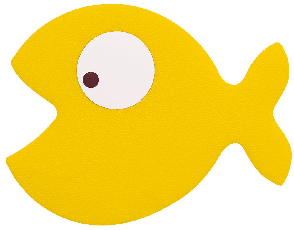 Spirella Hungry Shower Mat, PVC, Yellow (Sun), 5pcs Set