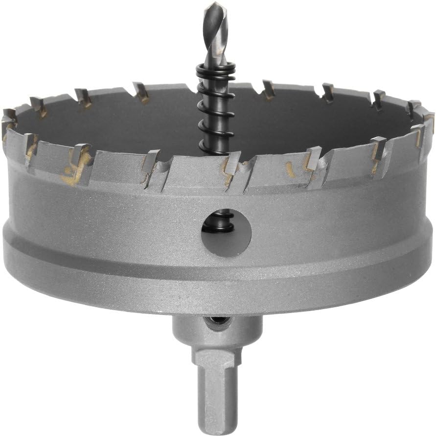 Sourcingmap Carbide Hole Saw Drill Bit, 100mm Hole Cutter for Stainless Steel Alloy Cast Iron Copper Metal Sheet, with Limit Step