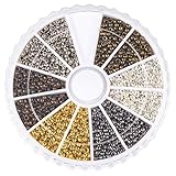 Pandahall 1 Box 6 Colors 2mm Round Brass Tube Crimp Beads, Hole: 1.2mm, About 3000pcs/box