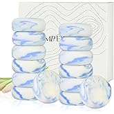 Umpeimvon 14 Pack 25 g Travel Size Soap Lemongrass Scented, Individually Wrapped 4-In-1 Handmade Hotel Mini Soap Bars with Olive Oil, Shea Butter, Soothe and Moisturize, Eco-Friendly, 0.88 oz