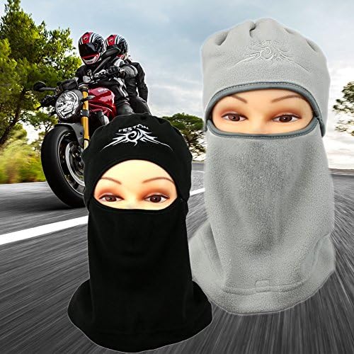 The Elixir Feston Balaclava Ski Face Mask - Premium Windproof Face Mask Motorcycle Neck Warmer Tactical Balaclava Outdoor Hood - Protects from Wind, Sun, Dust, Pack of 2 (Gray, Black)