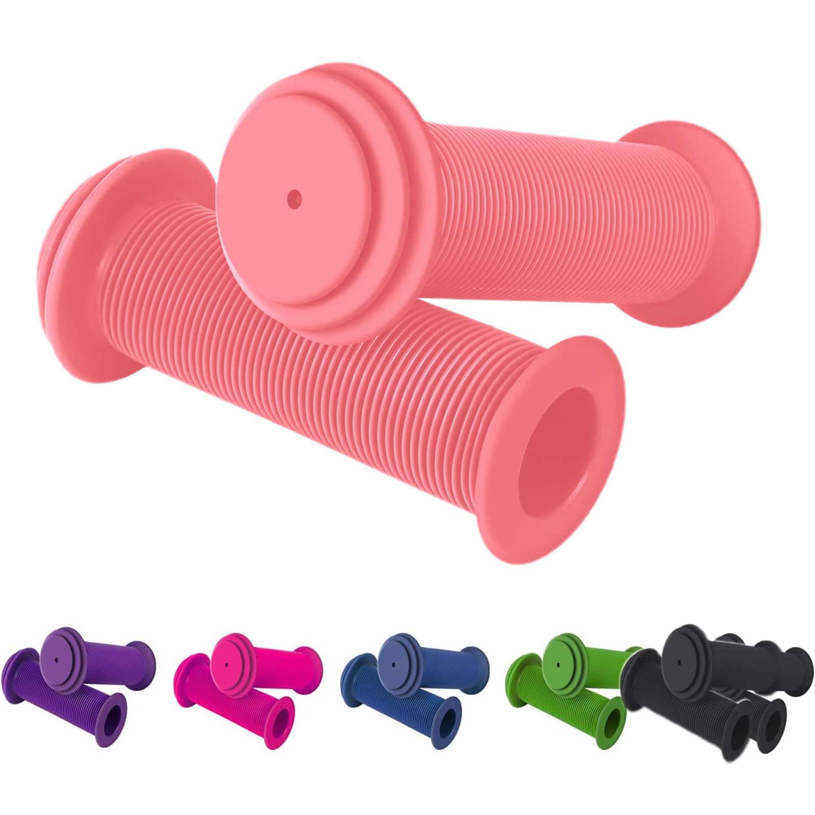 Non-Slip Bicycle Handle Grips Children's Bike Handlebars Scooter Handle Grips Rubber Handle Cover Universal Kids Bike Grips for Kids Boys Girls，kids handlebar grips，pink handlebar grips
