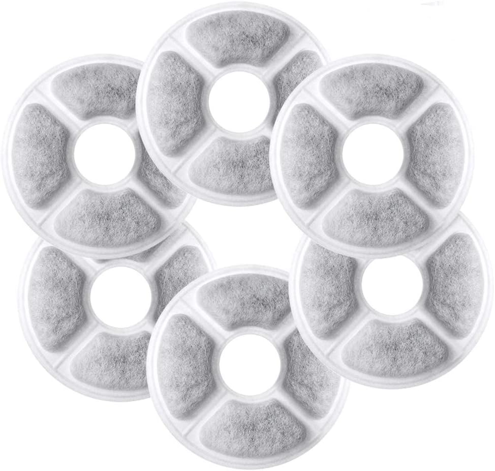 6 Pack Cat Fountain Filters, Replacement Filters for 2L Automatic Pet Fountain Cat Water Fountain Dog Water Dispenser