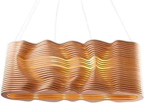 Nordic Holz Pendelleuchte Welle Design Licht 3d Wirkung Digitalsteuerung Dekoration Restaurant Wohnzimmer Esszimmer Diy Originell Design S Amazon De Beleuchtung
