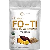 Organic He Shou Wu, Pure Fo Ti Extract Powder, 6 Ounce, Prepared Foti Steaming with Black Bean, Traditional Anti Aging Herb, Promotes Hair Health and Antioxidant, Filler Free and No GMOs