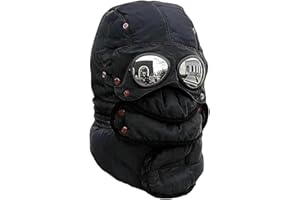 Winter Thermal Trapper Hat with Glasses for Men, Detachable 4 in 1 Windproof Warm Hat for Outdoor Sport