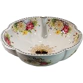 jdzjybqx Ceramic Bathroom Vessel Sink, White, 16.4",Peony Design | Porcelain, Above Counter, For Bar and Cloakroom, Chinese Vanity Top Bowl