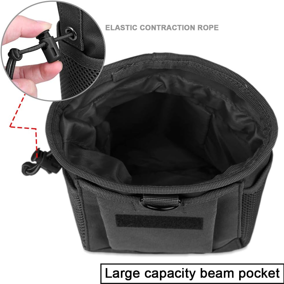 AMYIPO Tactical Hip Holster Bag Outdoor Pouch Molle Drawstring Magazine Dump Pouch, Military Adjustable Belt Utility Pouch (Black - 2PCS) : Sports & Outdoors