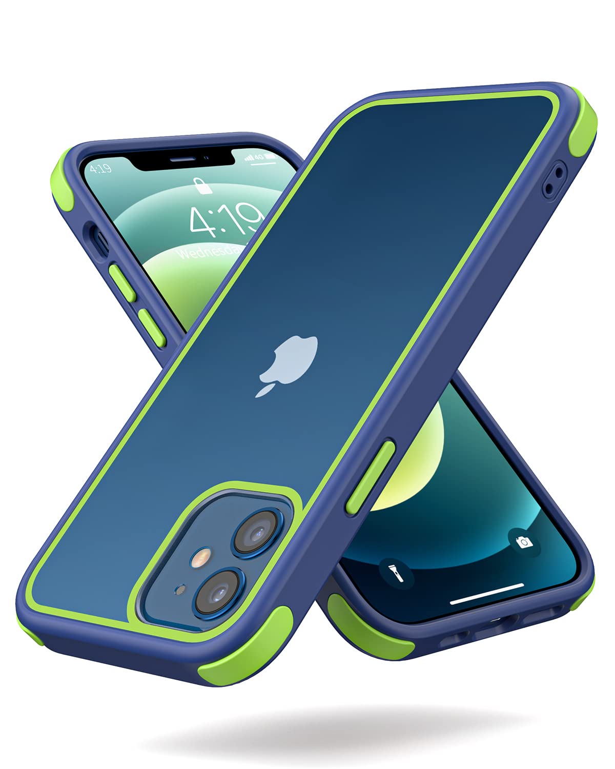 MobNano Ultra Thin Hybrid Clear for iPhone 12 Mini Case, Silicone Shockproof Bumper, Transparent hard Slim Back, Camera Protection, 360 Full Body Indestructible Phone Cover - Blue — image 1