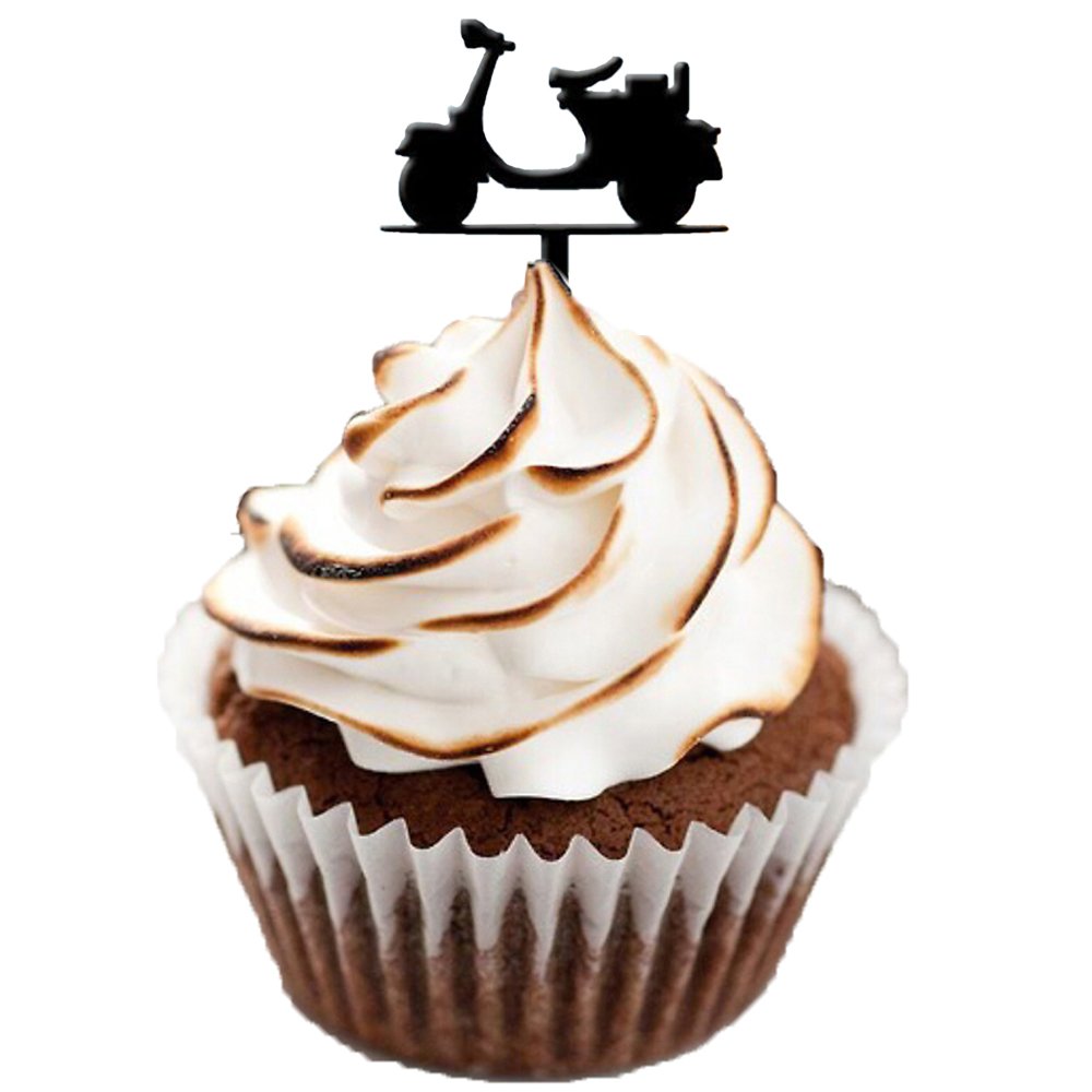 Ecape Cupcake Toppers Of Motorbike Motorcycle Cupcake Picks Set Of 8