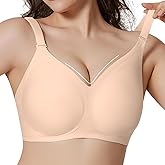 Wirefree Plus Size Bras for Women, Seamless Full Support Wireless Comfort for Large Cup, No Underwire, Everyday T-Shirt Bra