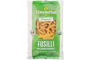 Organic Fusilli Pasta, 100% Durum Wheat, Italian Pasta, Premium Quality Product of Italy (4 pack x 16 Oz) Non GMO, Vegan, Kosher Certified by L'Oro del Sud