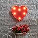 Pooqla Marquee Light up Red Heart Sign with 6 Warm White Bulbs for Wall Decor Valentine Wedding Anniversary